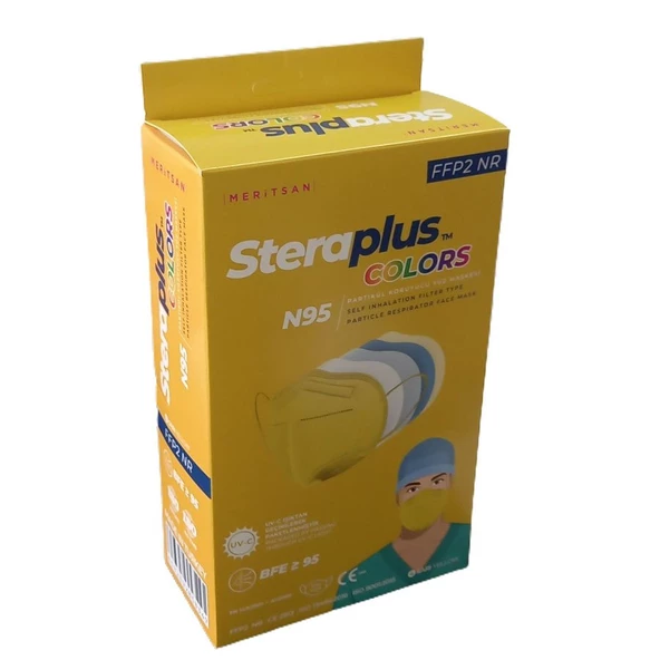 Steraplus Colors FFP2 5 Katmanlı Telli N95 Maske 10'lu - SARI ürün görseli 1