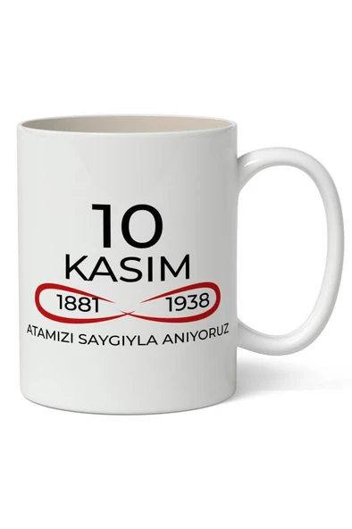 10 Kasım Mustafa Kemal Atatürk Tasarımlı Kupa Bardak Baskılı Kahve Kupa Bardak Model 9 ürün görseli 1