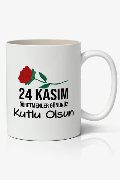 24 Kasım Öğretmenler Günü Tasarımlı Kupa Bardak Baskılı Kahve Kupa Bardak Model 2 ürün görseli 1