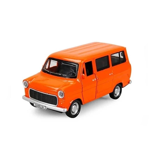 Nostaljik Metal Çek Bırak Ford Sesli ve Işıklı Minibüs Turuncu ( 1/36 Ölçek ) ürün görseli 1