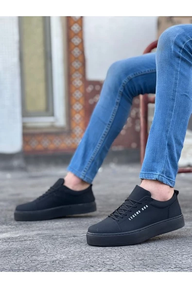 Bağcıklı Nubuk Siyah Renk Spor Klasik Erkek Ayakkabı Tarz0104 ürün görseli 1