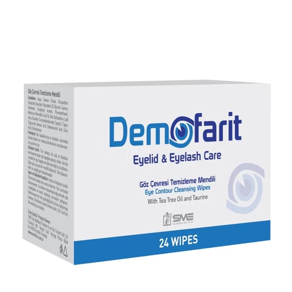 Demofarit Eyelid Eyelash Care Göz Çevresi Temizleme Mendili 24lü ürün görseli 1
