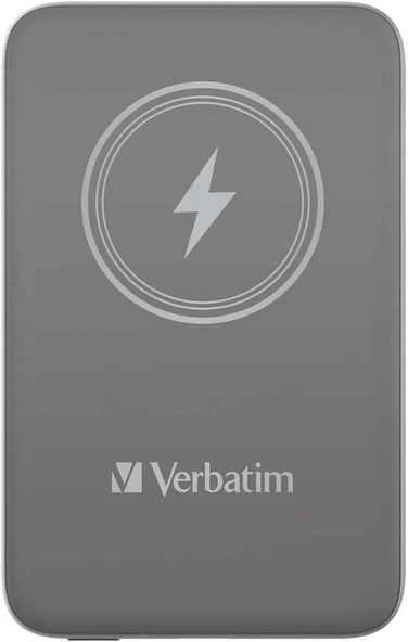 Verbatim MCP-10GY 10000MAh With USB-C 15W Magnetic Wireless Powerbank - Gri ürün görseli 1