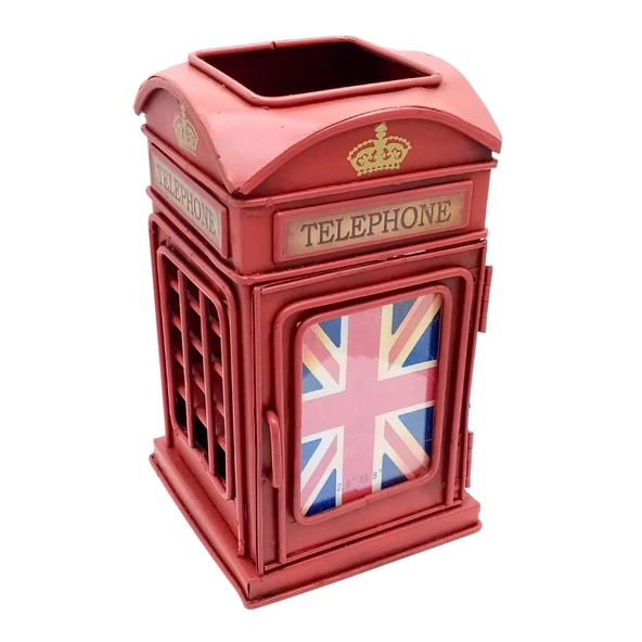 Metal Londra Telefon Kulübesi Kalemlik ve Resim Çerçevesi 17cm ürün görseli 1