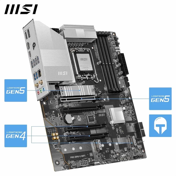 MSI PRO Z890-S WIFI DDR5 8600(OC) DVI HDMI ATX ürün görseli 1