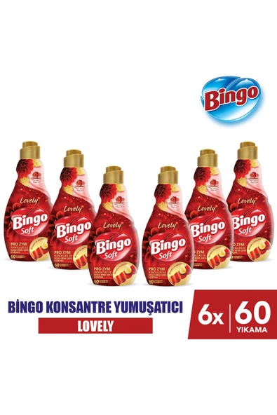 Bingo Soft Konsantre Çamaşır Yumuşatıcısı Lovely 1440 ml X 6 Adet ürün görseli 1