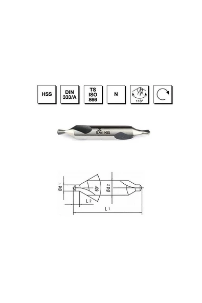 MTE 6,3 mm Punta Matkap Ucu HSS DIN 333 / A - Resim 2