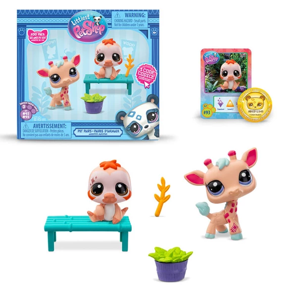Hasbro Littlest Pet Shop 2'li Paketa 00586 G7#93-G7#92 ZÜRAFA-TEMBEL HAYVAN ürün görseli 1