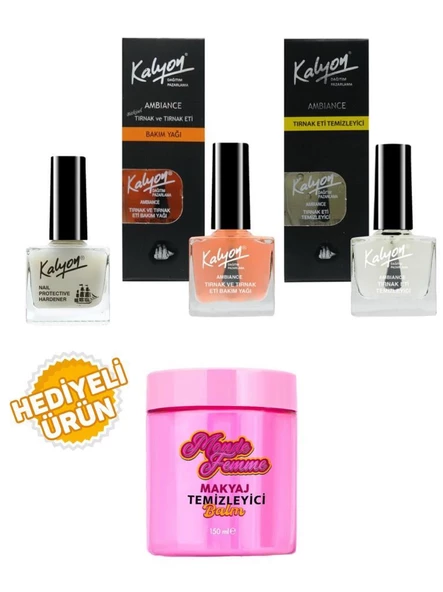 Kalyon Tırnak Güçlendirici+Bakım Yağı+Et Temizleyici+Monde Femme Makyaj Temizleyici Balm 150 Ml Hediyeli ürün görseli 1