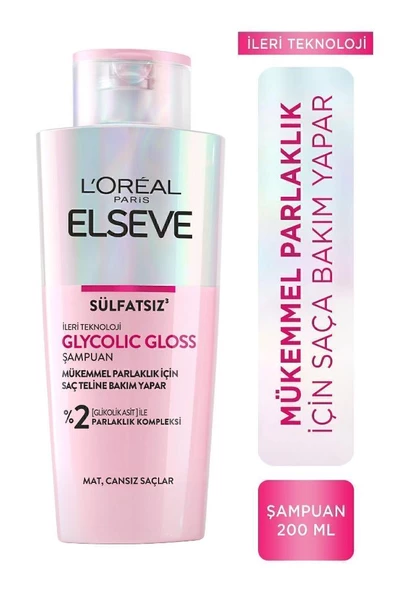 ELSEVE GLYCOLIC GLOSS BAKIM SAMPUANI 200ML ürün görseli 1