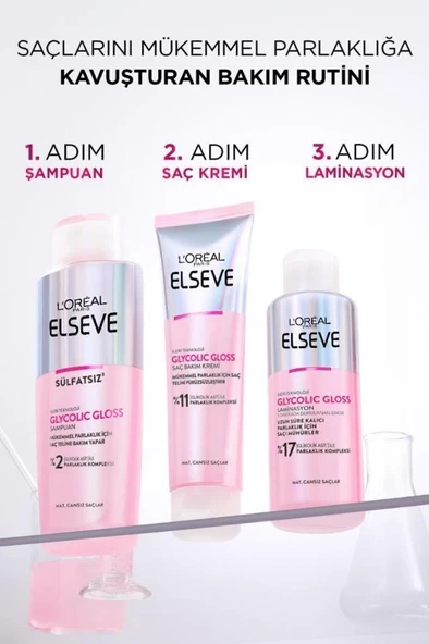 ELSEVE GLYCOLIC GLOSS BAKIM SAMPUANI 200ML - Resim 7