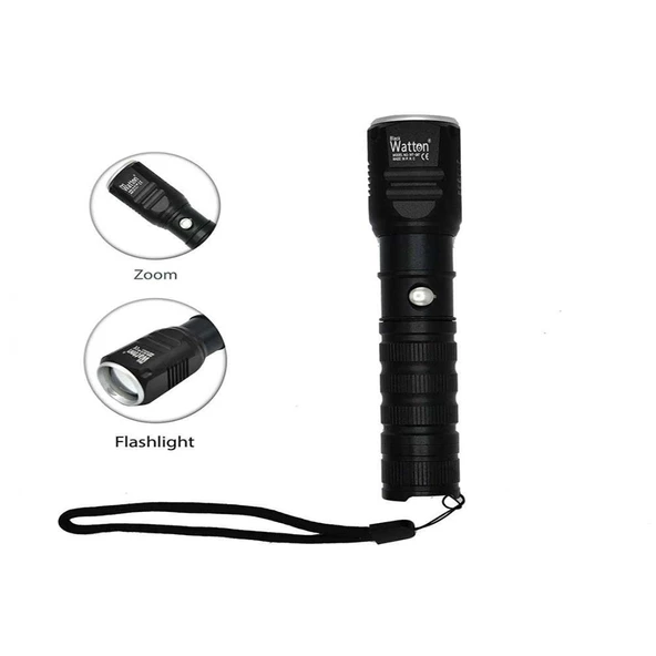 Watton Wt-087 Şarjlı Pilli Zoomlu El Feneri ürün görseli 1