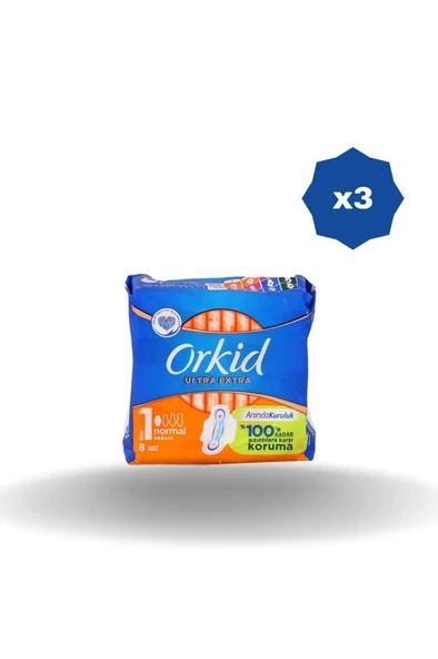 ORKİD ULTRA NORMAL 8'Lİ X 3 ADET ürün görseli 1