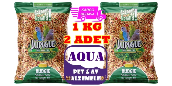 Jungle Muhabbet Kuşu Yemi Poşet 1 Kg  2 Adet Ücretsiz Kargo ürün görseli 1