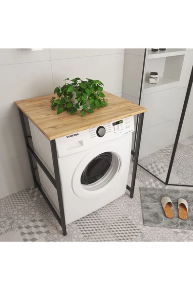 Çamaşır Makinası Üstü Düzenleyici Banyo Düzenleyici Rafsız Meşe ürün görseli 1