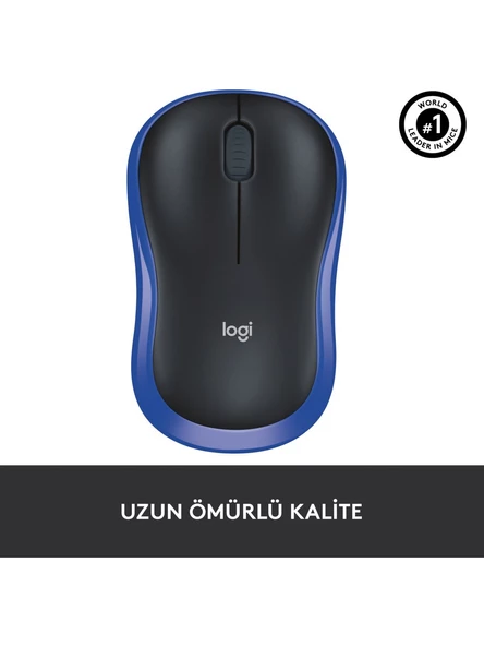 Logitech M185 910-002236 Mavi Optik Kablosuz Mouse - Resim 5