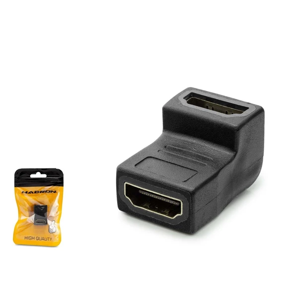 Hadron HDX1269 HDMI (F) - HDMI (F) L Tipi Ek Adaptörü - Siyah ürün görseli 1