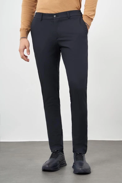 Lacivert Esnek Yandan Cepli Casual Slim Fit Jogger Pantolon 1003245159 ürün görseli 1
