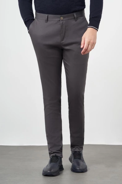 Füme Pamuklu Yandan Cepli Casual Slim Fit Chino Pantolon 1003245163 ürün görseli 1