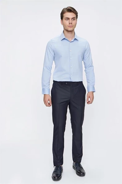 Lacivert Yandan Cepli Basic Slim Fit Pantolon 1003220013 - Resim 3