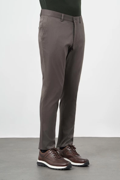 Koyu Haki Düz Armürlü Pamuklu Yan Cep Comfort Fit Casual Pantolon 1003245164 ürün görseli 1
