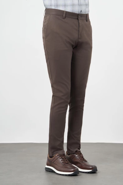 Camel Pamuklu Yandan Cepli Casual Slim Fit Chino Pantolon 1003245163 ürün görseli 1