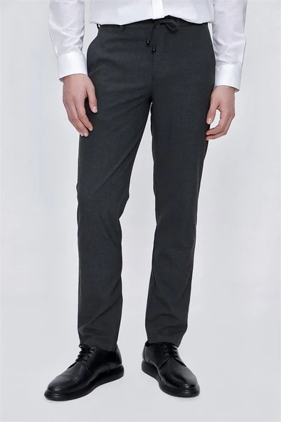 Füme Gabardin Yan Cepli Slim Fit Dar Kesim Casual Pantolon 1003225177 ürün görseli 1