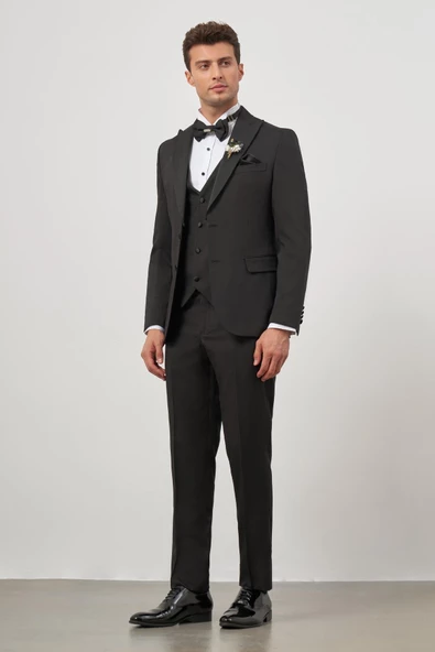 Siyah Yelekli 6 Drop Slim Fit Ceremony Takım Elbise 1001240205 ürün görseli 1