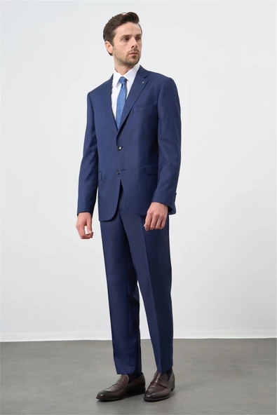 Lacivert Mono Yaka 6 Drop Comfort Fit Tam Astar Esnek Takım Elbise 1001245169 ürün görseli 1