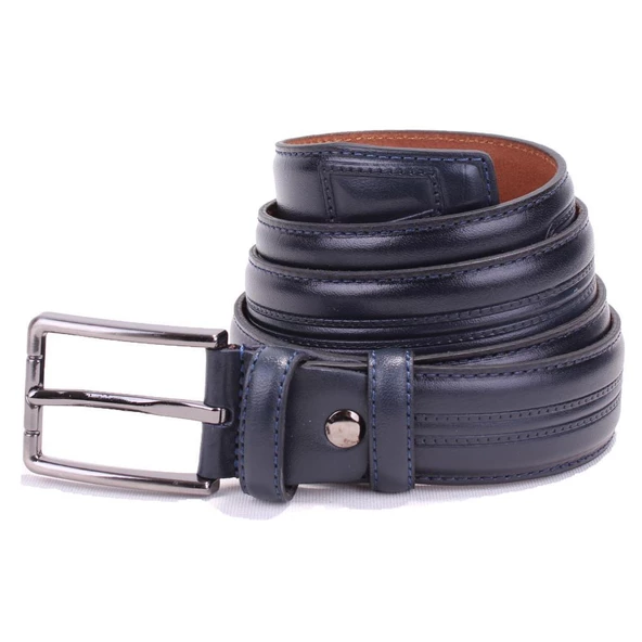 Dagoster DMK26-305DG Lacivert 3,5 cm Hakiki Deri Erkek Kemer ürün görseli 1