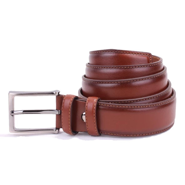Dagoster DMK26-306DG Taba 3,5 cm Hakiki Deri Erkek Kemer ürün görseli 1