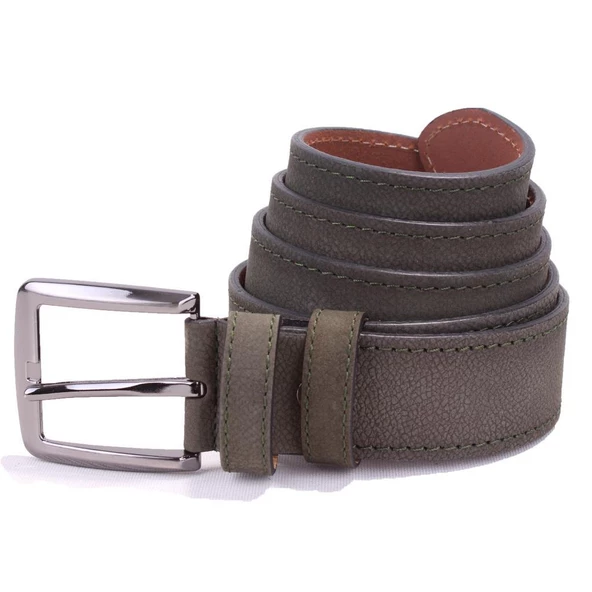 Dagoster DMK26-464DG Haki 4 cm Hakiki Deri Erkek Kemer ürün görseli 1