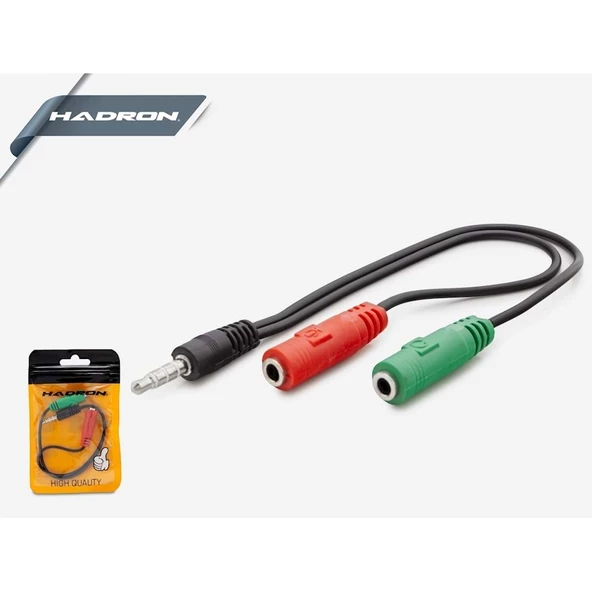 3.5 MM Aux To 2 Dişi 3.5 MM. Aux Kablo 20 Cm Hadron HD4708 HDX1053 ürün görseli 1