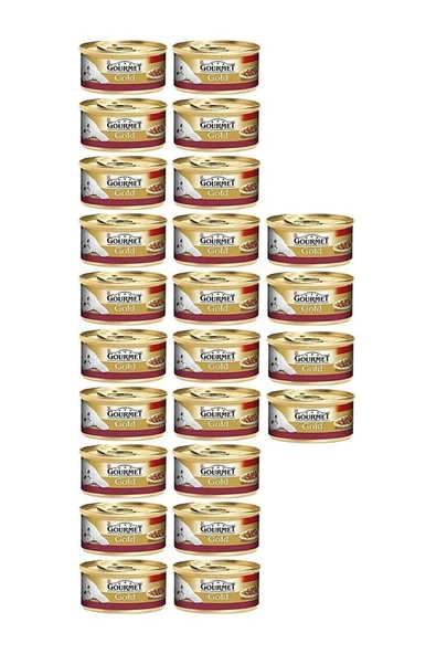 Gourmet Gold Parça Etli ve Soslu Tavuklu & Ciğerli Konserve Yetişkin Kedi Maması 24 x 85 G ürün görseli 1