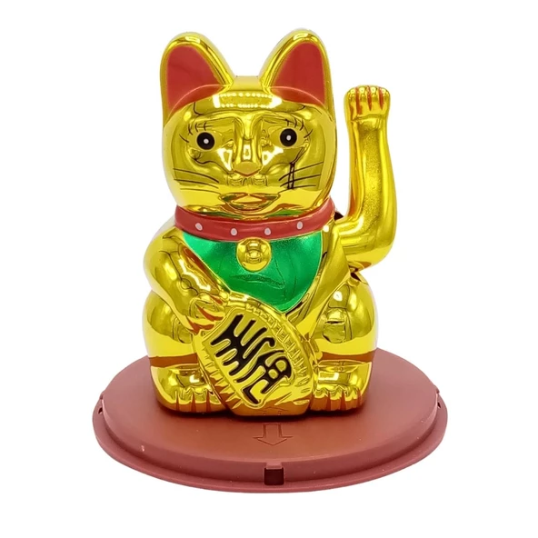 Maneki Neko El Sallayan Şans Kedisi Solar Güneş Enerjili No.2 Alk2932 ürün görseli 1