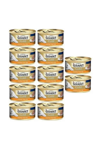 Gourmet Gold Kıyılmış Hindi Etli Konserve Yetişkin Kedi Maması 12 x 85 G ürün görseli 1
