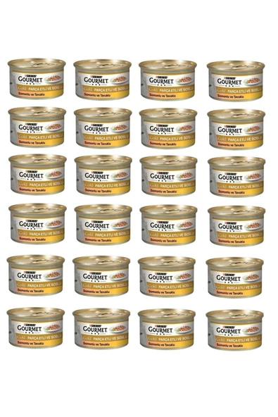 Gourmet Gold Somon ve Tavuklu Konserve Yetişkin Kedi Maması 24 x 85 G ürün görseli 1