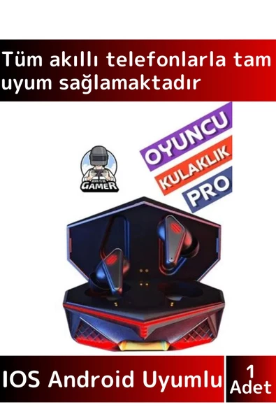 Premium iPhone 16 Tam Uyumlu Metal Kasa Led Işıklı ANC Gamer Kulak İçi Bluetooth Oyuncu Kulaklığı ürün görseli 1