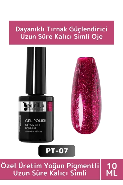 Özel Üretim Yüksek Pigmentli Hızlı Kuruyan Tırnak Güçlendirici 3 Aşamalı Kalıcı Simli Oje 10 Ml ürün görseli 1