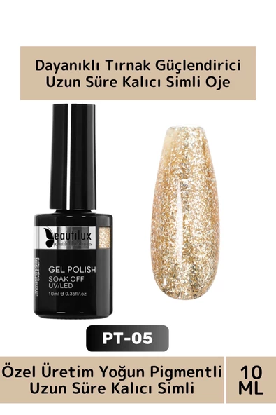 Özel Üretim Yüksek Pigmentli Hızlı Kuruyan Tırnak Güçlendirici 3 Aşamalı Kalıcı Simli Oje 10 Ml ürün görseli 1