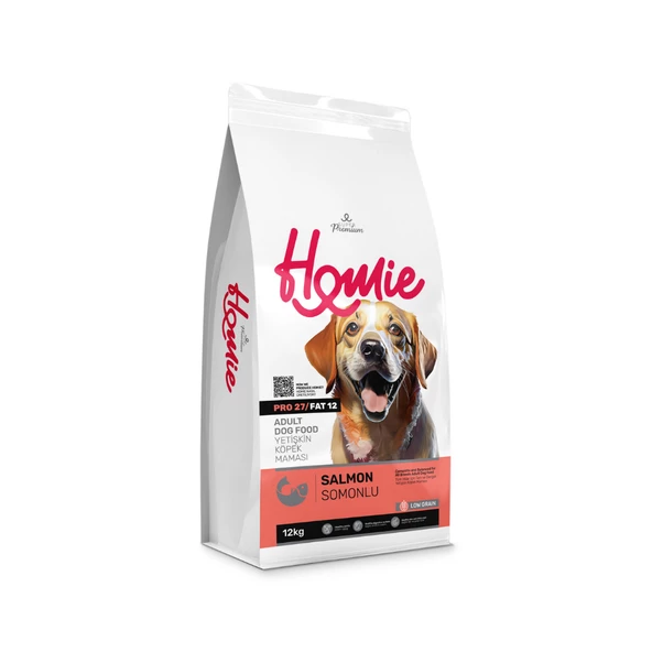 Homie Süper Premium Düşük Tahıllı Somonlu Yetişkin Köpek Maması 12 Kg ürün görseli 1