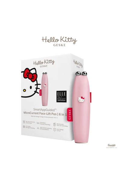 GESKE Hello Kitty Titreşimli Mikro Akım Yüz Sıkılaştırıcı Akıllı Kalem MicroCurrent Face Lift Pen ürün görseli 1