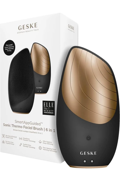 GESKE Sonic Thermo Facial Brush 6'sı 1 Arada Cilt Temizliği, Isıtma Fonksiyonlu Temizleme Yüz Masaj Aleti ürün görseli 1