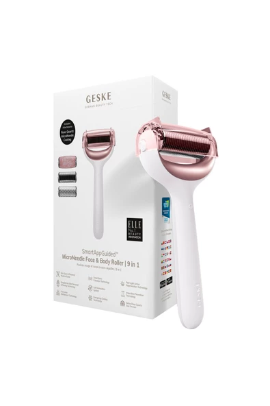 GESKE Mikro İğneli Buz Başlığı Pembe Kuvars Başlıklı Dermaroller MicroNeedle Face Body Roller ürün görseli 1