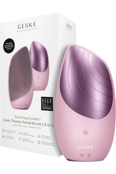 GESKE Sonic Thermo Facial Brush 6'sı 1 Arada Cilt Temizliği, Isıtma Fonksiyonlu Temizleme Yüz Masaj Aleti ürün görseli 1