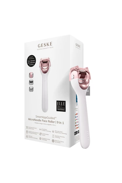 GESKE Mikro İğneli Buz Başlığı Pembe Dermaroller Cihaz MicroNeedle Face Roller ürün görseli 1