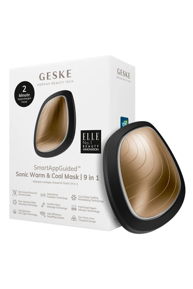 GESKE Titreşimli Soğutma ve Isıtmalı Led Terapili Yüz Maskesi Bakım Cihazı Sonic Warm Cool Mask ürün görseli 1