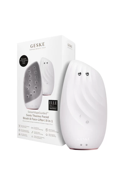 GESKE Titreşimli Mikro Akım Termal Yüz Temizleme ve Cilt Sıkılaştırıcı Cihaz   Sonic Thermo Facial Brush Face-Lifter ürün görseli 1