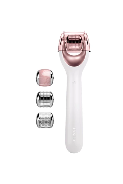 Geske Dermaroller Bakım Cihazı (Mikro İğneli, Buz Başlığı, Pembe Kuvars Başlıklı) MicroNeedle Face Roller ürün görseli 1