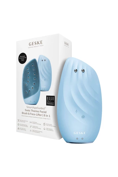 GESKE Titreşimli Mikro Akım Termal Yüz Temizleme ve Cilt Sıkılaştırıcı Cihaz   Sonic Thermo Facial Brush Face-Lifter ürün görseli 1